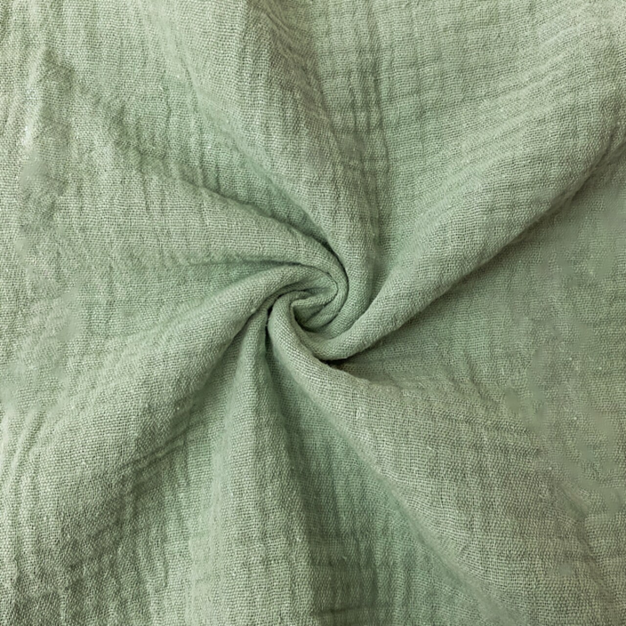 Green Cotton Solid Double Gauze Reorderable Woven Fabric By the Yard